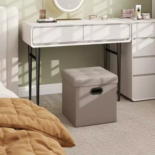 15 poufs ottomans avec rangement, repose-pieds pliant, banc ottoman de rangement, banc de chambre à coucher avec rangement en forme de cube, capacité de charge de 300 kg