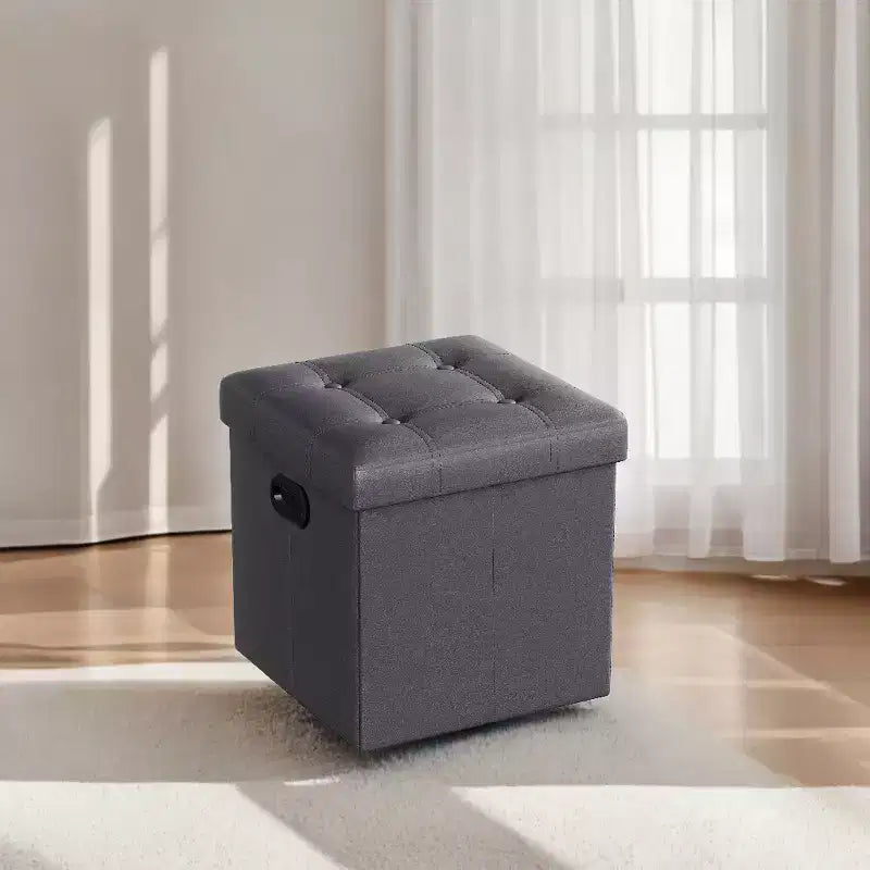 15 poufs ottomans avec rangement, repose-pieds pliant, banc ottoman de rangement, banc de chambre à coucher avec rangement en forme de cube, capacité de charge de 300 kg