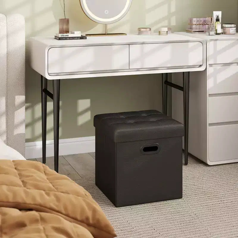 15 poufs ottomans avec rangement, repose-pieds pliant, banc ottoman de rangement, banc de chambre à coucher avec rangement en forme de cube, capacité de charge de 300 kg