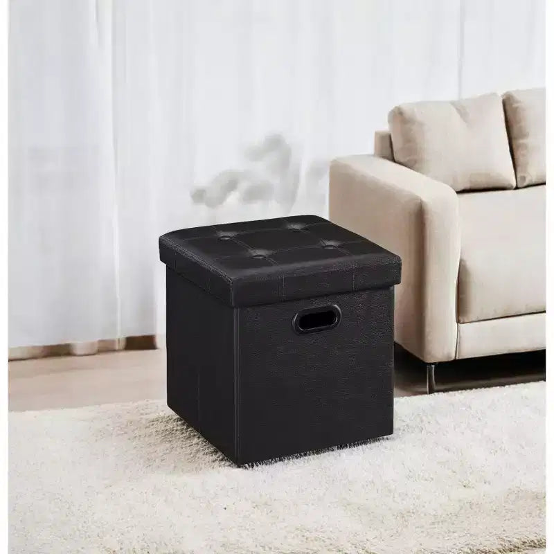 15 poufs ottomans avec rangement, repose-pieds pliant, banc ottoman de rangement, banc de chambre à coucher avec rangement en forme de cube, capacité de charge de 300 kg