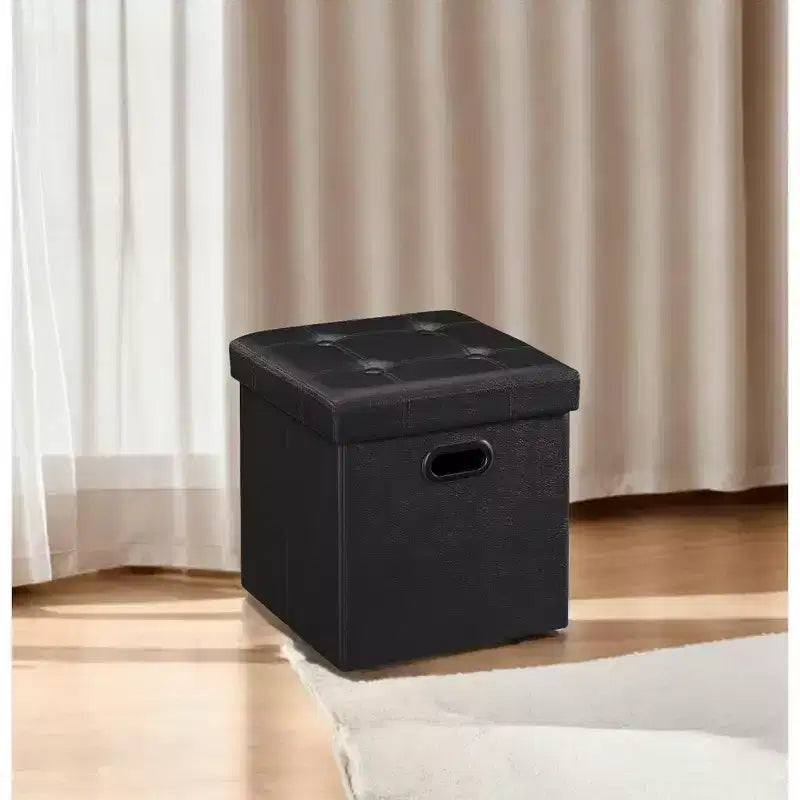 15 poufs ottomans avec rangement, repose-pieds pliant, banc ottoman de rangement, banc de chambre à coucher avec rangement en forme de cube, capacité de charge de 300 kg