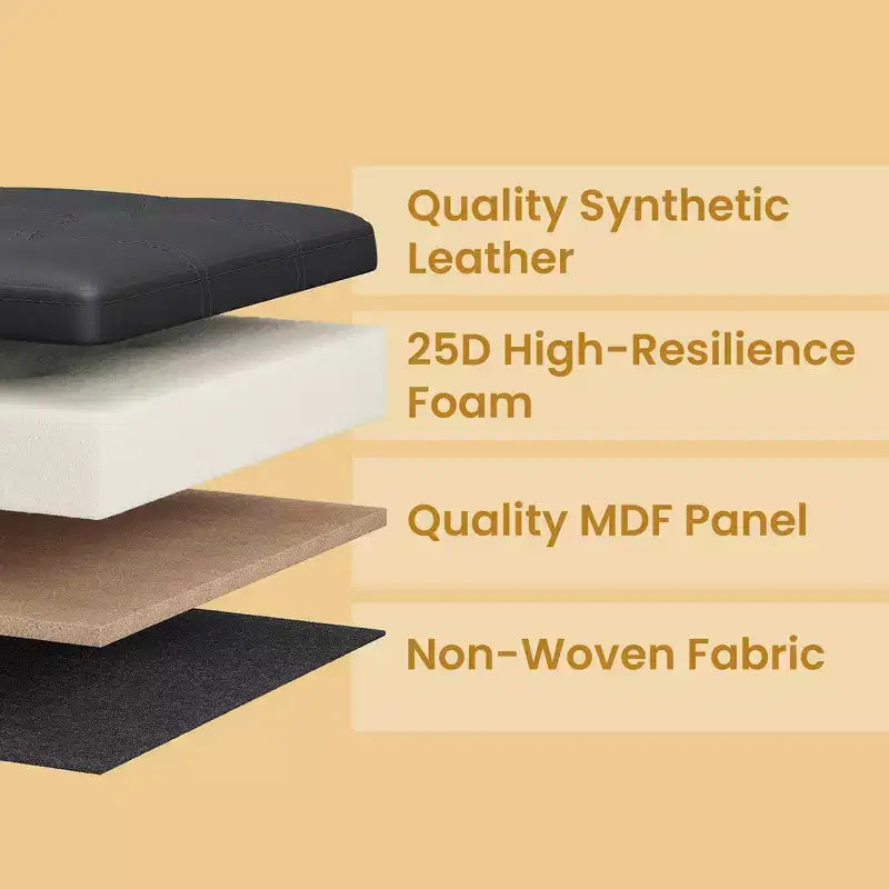 15 poufs ottomans avec rangement, repose-pieds pliant, banc ottoman de rangement, banc de chambre à coucher avec rangement en forme de cube, capacité de charge de 300 kg