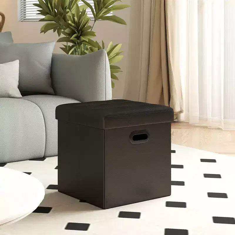 15 poufs ottomans avec rangement, repose-pieds pliant, banc ottoman de rangement, banc de chambre à coucher avec rangement en forme de cube, capacité de charge de 300 kg