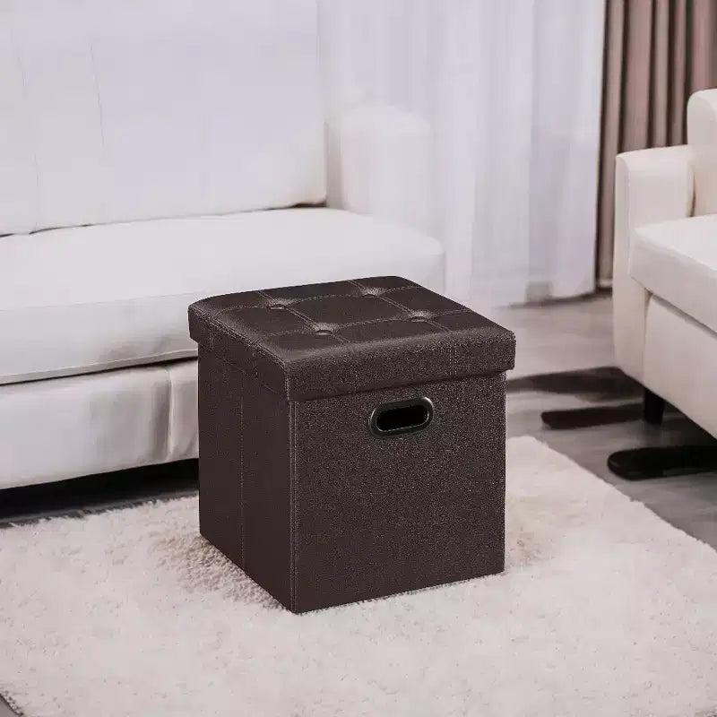 15 poufs ottomans avec rangement, repose-pieds pliant, banc ottoman de rangement, banc de chambre à coucher avec rangement en forme de cube, capacité de charge de 300 kg